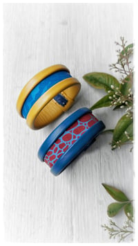 Image 7 of ESSENTIAL small Bangles - blue bubbles - solo S size