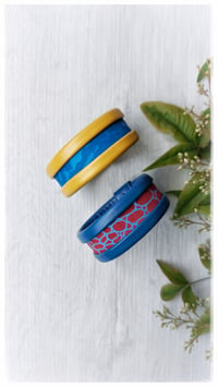 Image 8 of ESSENTIAL small Bangles - blue bubbles - solo S size