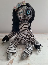 Image 23 of Little Sister Skull Doll. Sculptured Skellington Art Doll. Collector. Unique. Custom Gothic Doll.