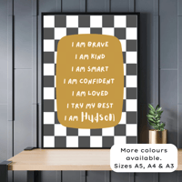 Image 1 of Checkerboard Personalised Affirmation Print