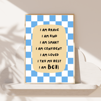 Image 3 of Checkerboard Personalised Affirmation Print