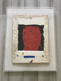 Image 2 of Original James Coignard Etching W/Mixed Media Collage on Handmade Paper, Shadowbox Framed