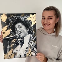 Original painting of Prince with 24k gold leaf.