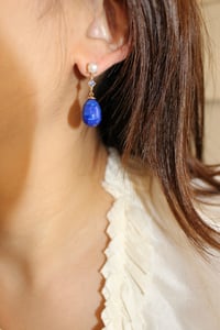 Image 2 of Blue Lapis Drop Earring