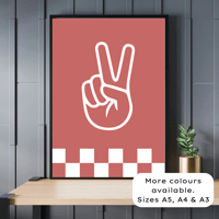 Image 1 of Peace Sign Checkerbord Print