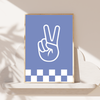 Image 2 of Peace Sign Checkerbord Print