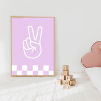 Image 3 of Peace Sign Checkerbord Print