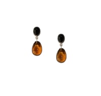 Image 1 of Black & Smoky Drop Earring