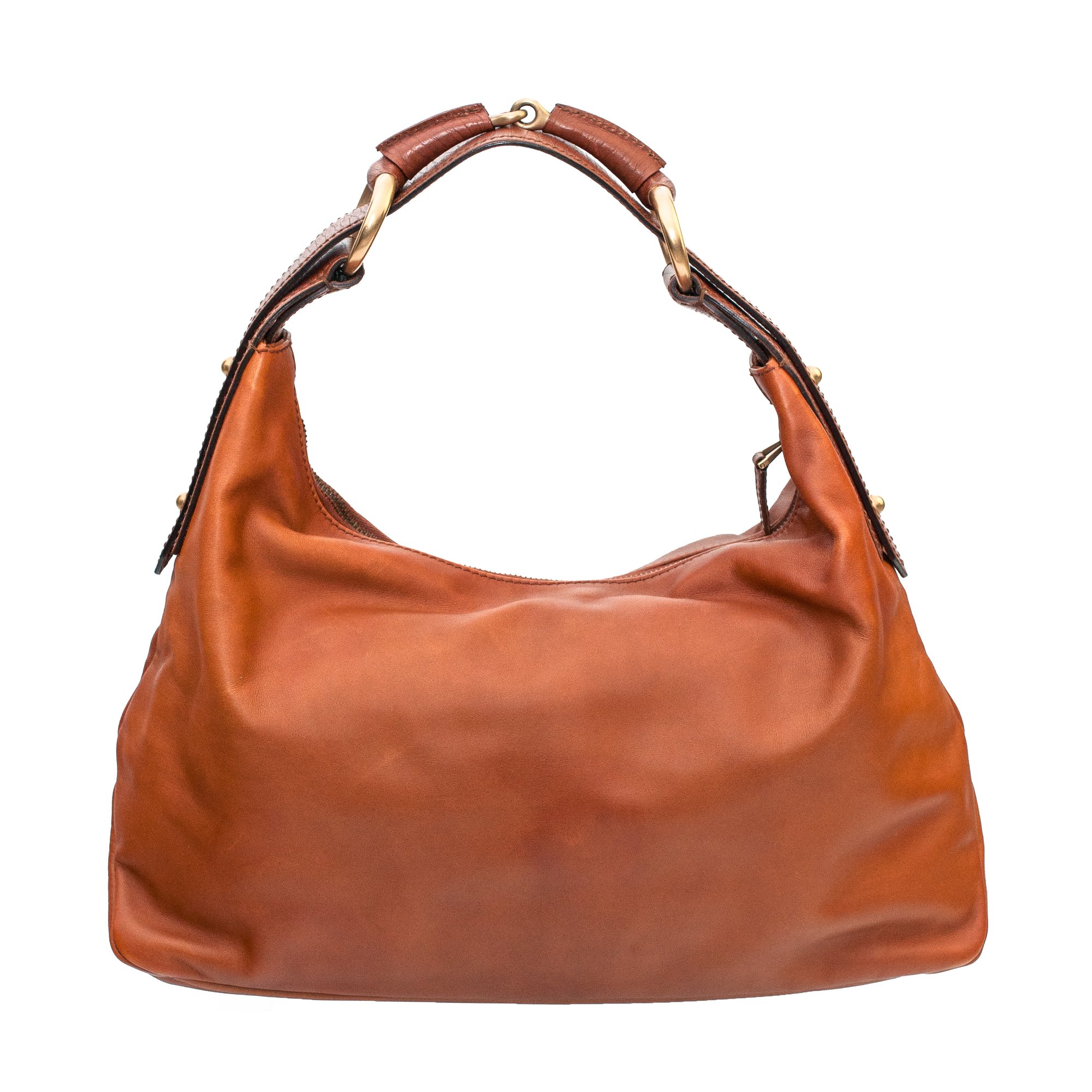 Image of Gucci Brown Leather Hobo Horesbit Shoulder Bag