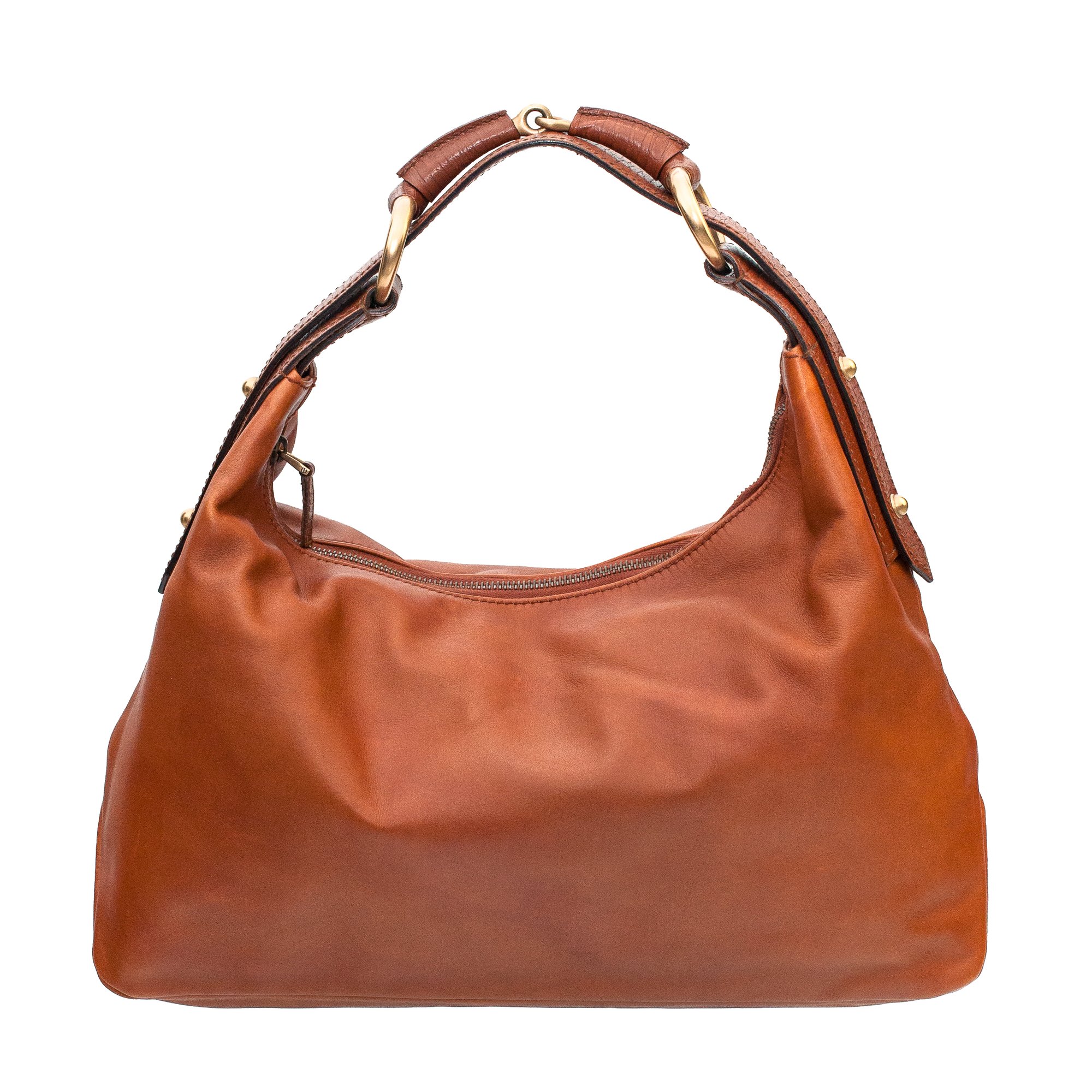 Image of Gucci Brown Leather Hobo Horesbit Shoulder Bag