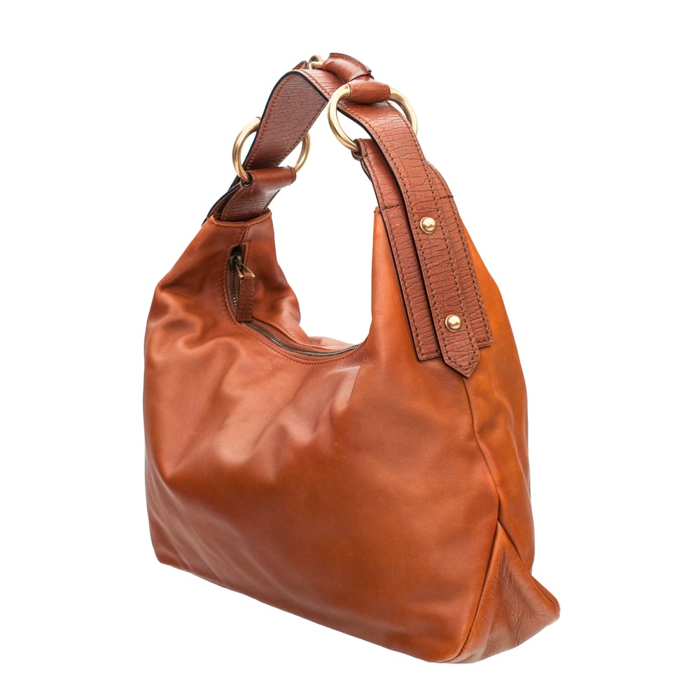 Image of Gucci Brown Leather Hobo Horesbit Shoulder Bag