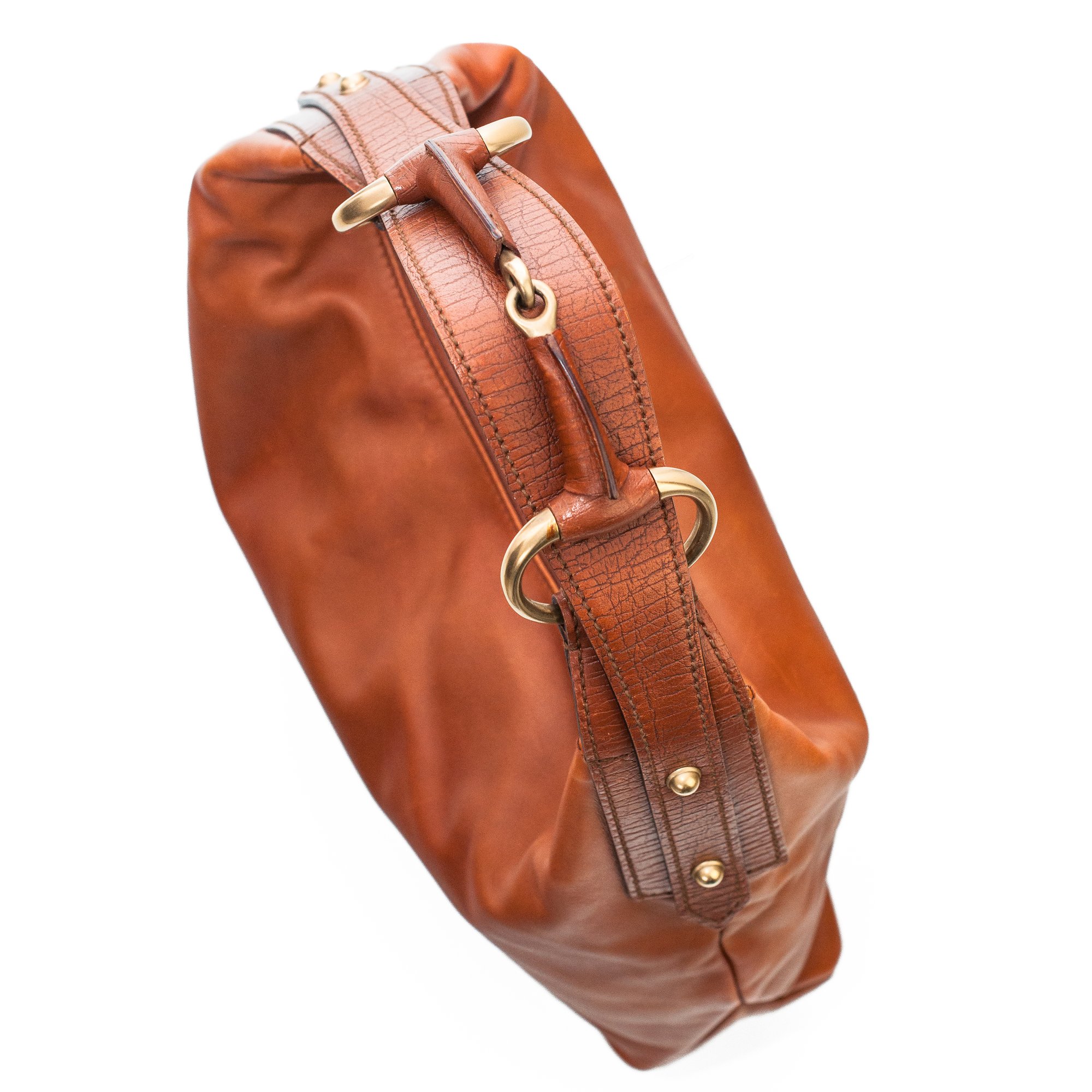 Image of Gucci Brown Leather Hobo Horesbit Shoulder Bag