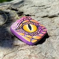 Image 2 of Purple Dragon Eye, hand-painted ceramic bisque pendant