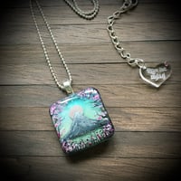 Image 1 of Mount Fuji Painted Resin Pendant