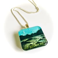 Image 3 of Wastwater Lake District Painted Resin Pendant