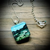 Image 1 of Wastwater Lake District Painted Resin Pendant