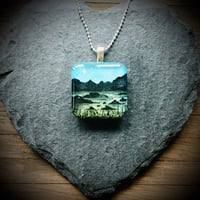 Image 2 of Wastwater Lake District Painted Resin Pendant