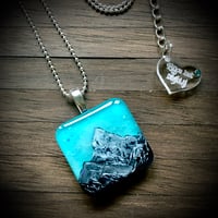 Image 1 of Mount Everest Hand Painted Resin Pendant