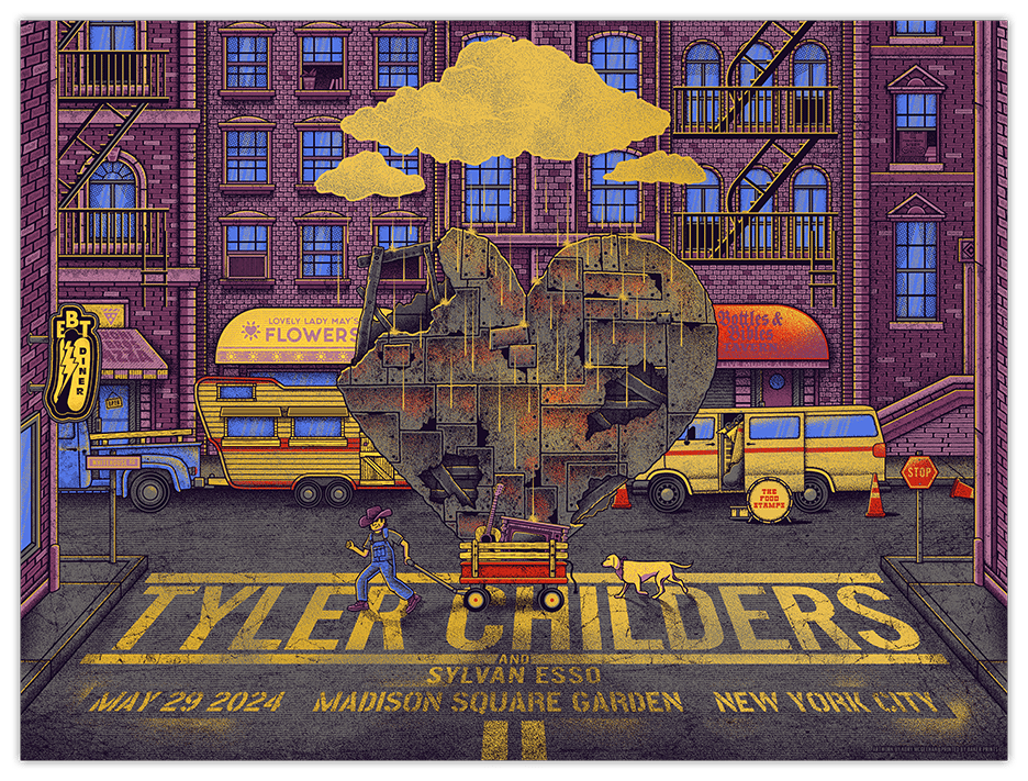 Tyler Childers - Madison Square Garden - 5/29/24 - Metallic Gold Paper ...