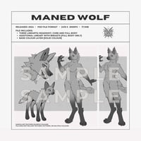 MANED WOLF LINEART TEMPLATE