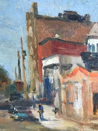 Image 3 of Original Oil on Board Streetscape Attributed to Alfred Mira