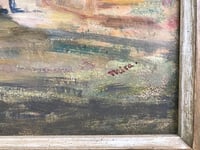 Image 4 of Original Oil on Board Streetscape Attributed to Alfred Mira