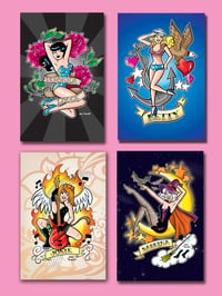 4 SET OF ARCHIE GIRLS TATTOO PRINTS