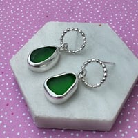 Image 1 of Green Sea Glass Earrings