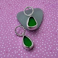 Image 5 of Green Sea Glass Earrings 