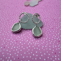 Image 2 of Seafoam Seaglass Earrings 