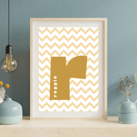 Image 3 of Chevron Initial Personalised Print