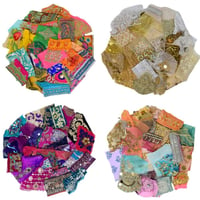Image 1 of Sari Silk Embellishment Craft Packs 25 Pieces