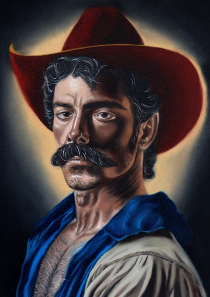 Image of Cowboy oil painting PRINT