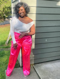 Barbie Girl Pink Satin Cargo Pants