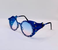 Image 1 of Blue Round Studded Sunglasses 