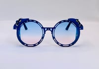 Image 3 of Blue Round Studded Sunglasses 