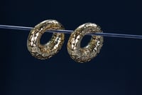 Image 2 of Ear Weights - GOLD GEO - Stainless Steel - Magnetic Close 8MM for Stretched Ears - Gold Ear Hangers