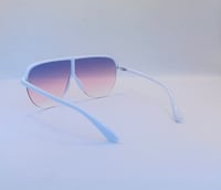 Image 3 of White Trimmed Sunglasses 