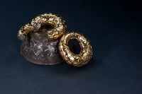 Image 3 of Ear Weights - GOLD GEO - Stainless Steel - Magnetic Close 8MM for Stretched Ears - Gold Ear Hangers