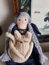    Wren and cat ~ Handmade character doll ~ ready to ship