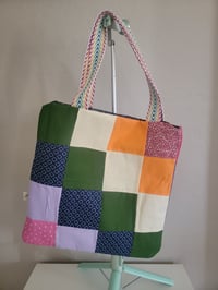 Image 1 of Rainbow Patchwork tote bag