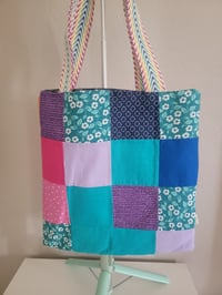 Image 5 of Rainbow Patchwork tote bag 