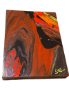 SPEC 9" x 12" orange painting- U.S.A. made!