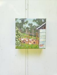 Image 2 of Plein Air Chickens -Original Acrylic Painting 