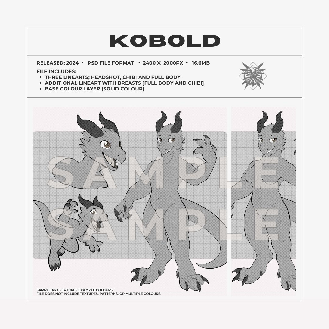 KOBOLD LINEART TEMPLATE | GODBIRDART