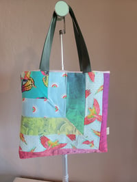 Image 2 of Tropicana patchwork tote bag 