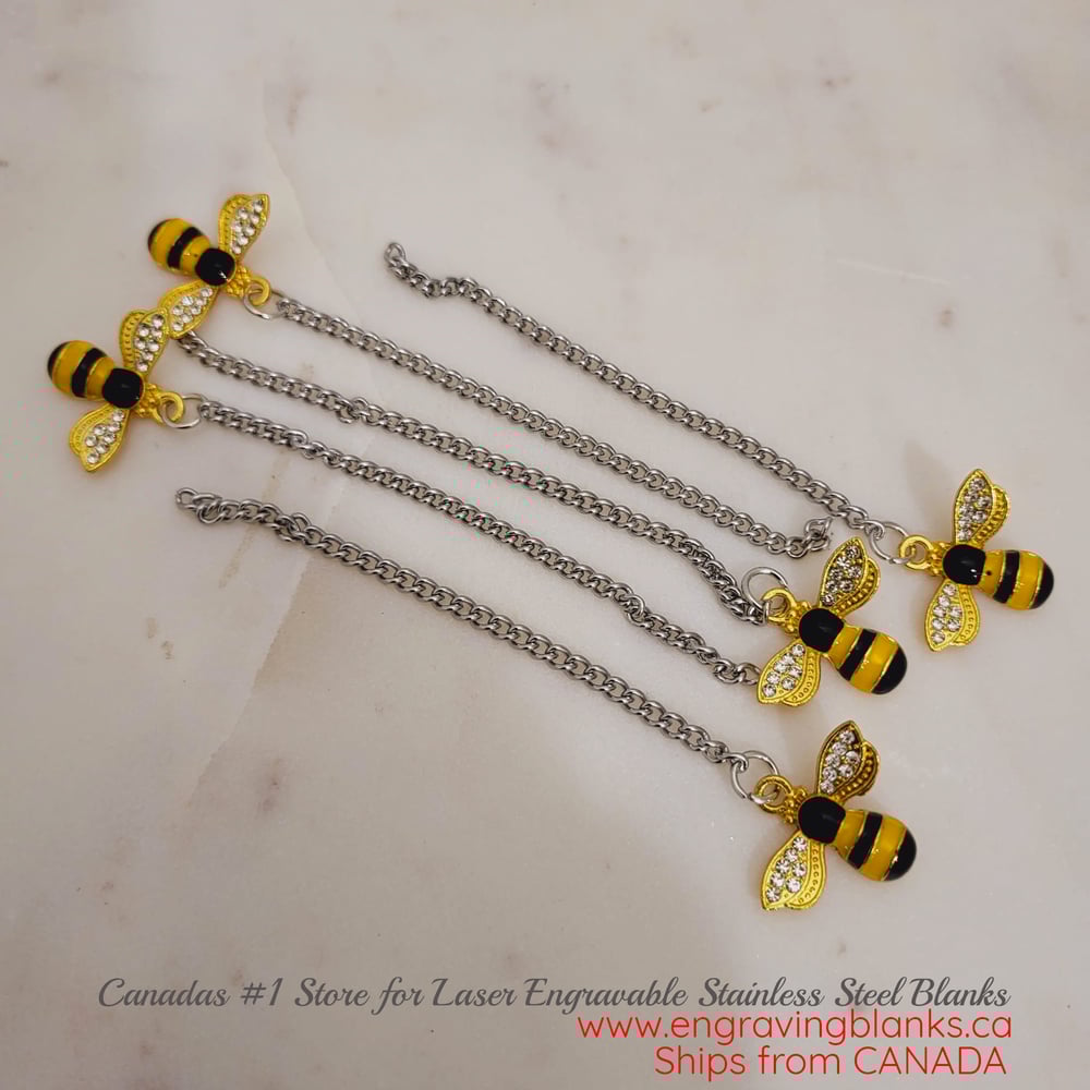 Image of 5 Pieces GOLD Bee charm Tassel DIY Crafts Making Supplies - Wholesale Metal Chain Tassels 