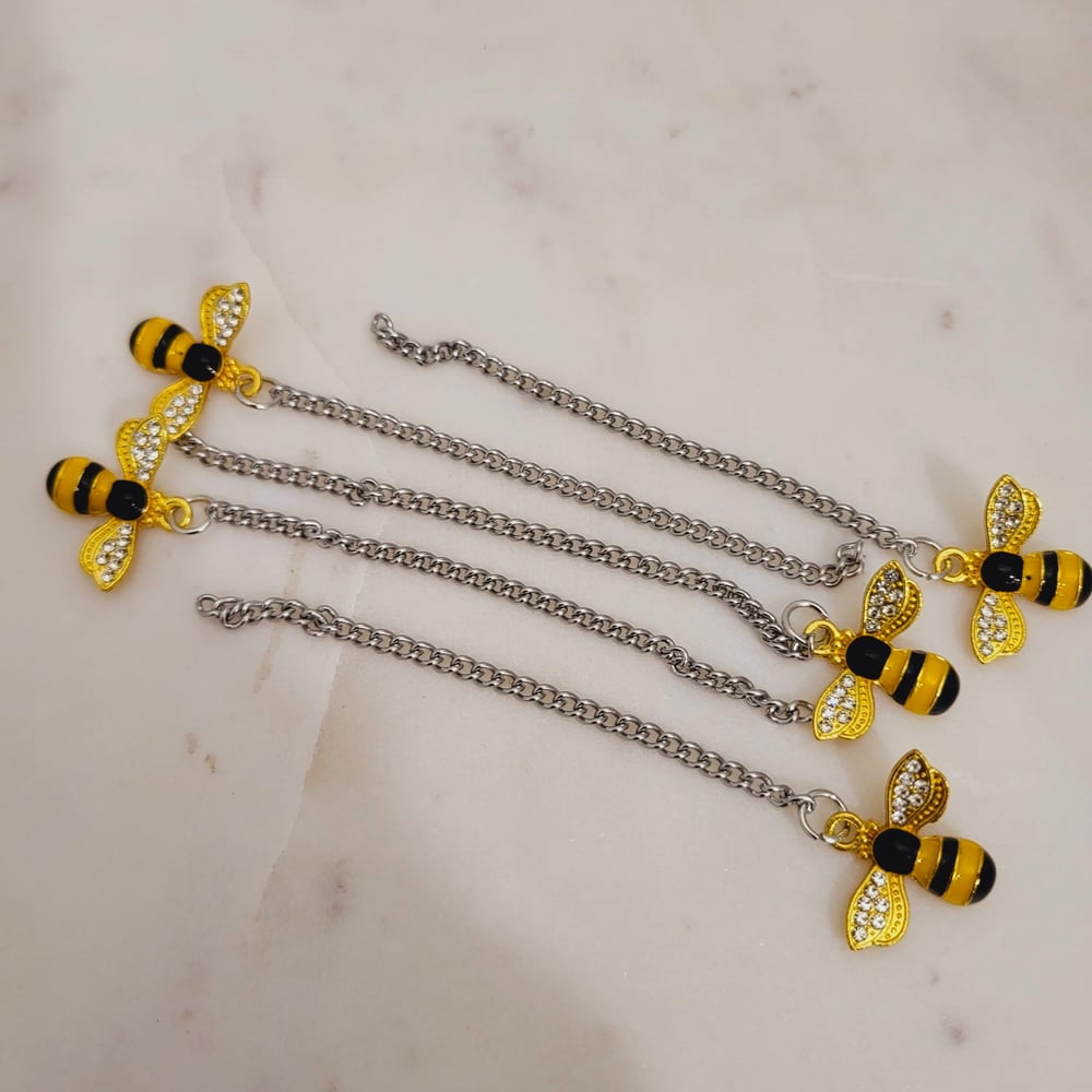 Image of 5 Pieces GOLD Bee charm Tassel DIY Crafts Making Supplies - Wholesale Metal Chain Tassels 