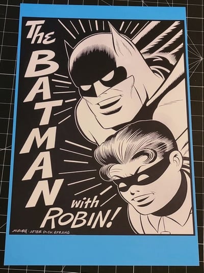 Image of THE BATMAN with ROBIN! 11x17 PRINT! DICK SPRANG TRIBUTE!