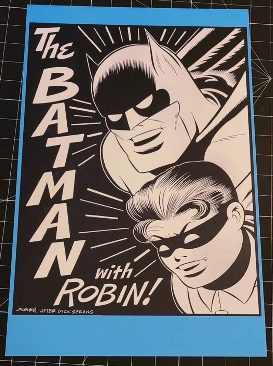 Image of THE BATMAN with ROBIN! 11x17 PRINT! DICK SPRANG TRIBUTE!